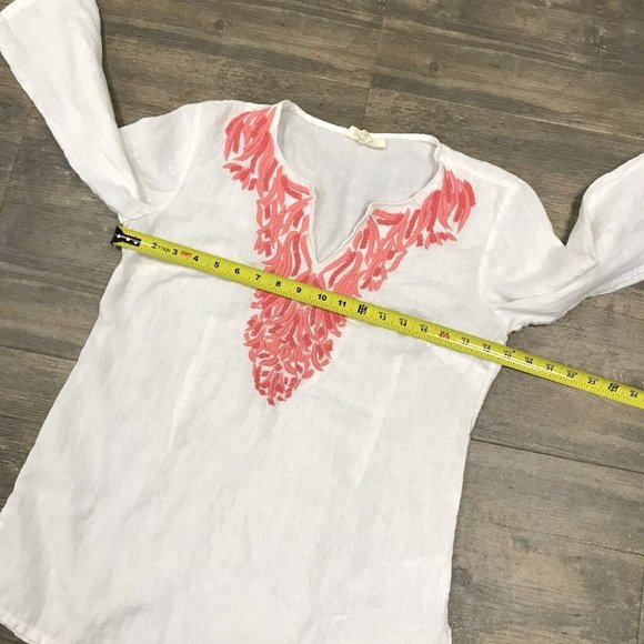 Charter Club Luxury Linen Embroidered 3/4 Sleeve‎ Tunic Women's Size Small - Picture 8 of 8